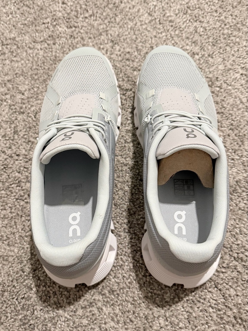 On Running Cloud Men's Sneakers in Glacier Blue and White